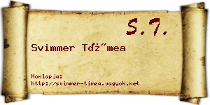 Svimmer Tímea névjegykártya